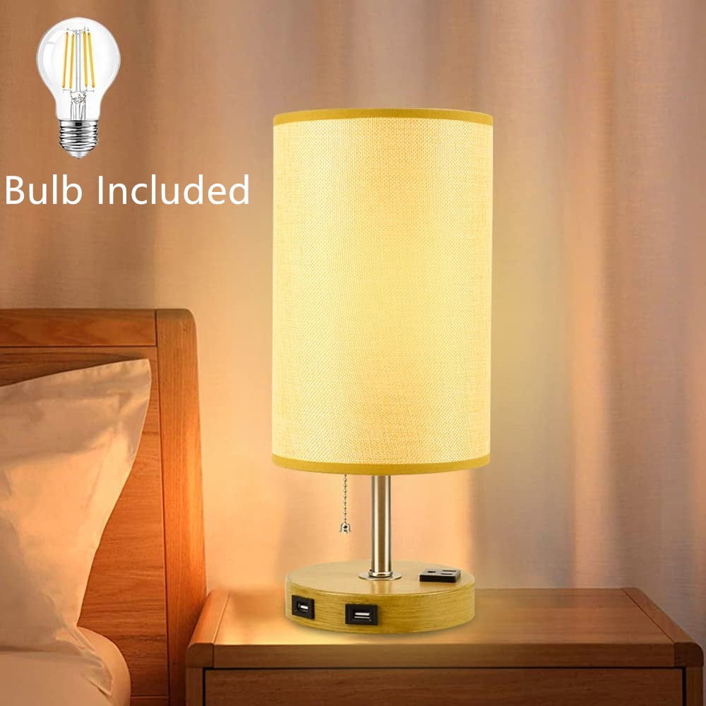 DingLiLighting Table Lamp with USB Port Phone Stand - Bedside Lamps ...