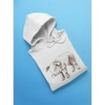 thumbnail image 3 of Pig Pencil Drawing Hoodie Women - Women Hoodie, White, Medium, 3 of 4