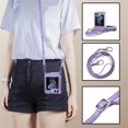thumbnail image 3 of ELEHOLD for Samsung Galaxy Z Flip 6 Case, Leather Flip Detachable Card Holder Adjustable Cross-Body Strap Hinge Protection Shockproof Full Body Protective Case for Samsung Galaxy Z Flip 6,Purple, 3 of 8