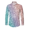 thumbnail image 4 of SHIXIAOO Chemise à Manches Longues à Paillettes pour Hommes Mardi Mode Numérique 3D Imprimée Col à Revers Chemise Boutonnée Haut de Pyjama pour Hommes Chemise à Manches Courtes Boutonnée Chemise Courte pour Hommes Grande Chemise pour Hommes Petite Chemise Légère pour Hommes, 4 of 4