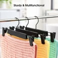 thumbnail image 5 of Paquete de 10 perchas para pantalones, soportes para faldas que ahorran espacio con Ganchos giratorios de 360°, clips ajustables, pantalones, abrigos, ropa, jeans, negro, 5 of 5