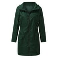 thumbnail image 5 of UJNDER Hooded Waist Zipper Rainproof Outdoor Mountaineering Jacket Waist Drawstring for Women Jackets for Women Green S, 5 of 7