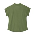 thumbnail image 5 of Cethrio Boys' Button Down Shirts, Casual Summer Cotton Linen Short Sleeve Shirts Army Green Size 13-14 T, 5 of 8