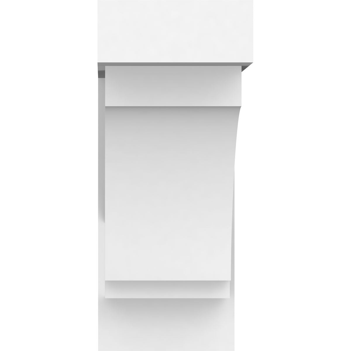 5"W x 12"D x 12"H Standard Imperial Architectural Grade PVC Bracket With Block Ends