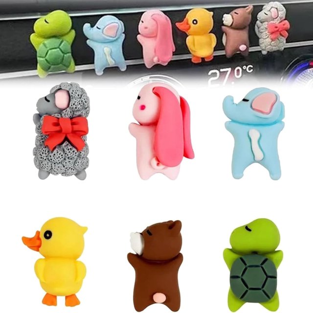 ¡Liquidación! Accesorios de escritorio Accaprate, adorno de resina, minimuñecos de animales, decoración, adorable adorno para retrovisor de coche, divertido mini adorno para coche, mini adorno de