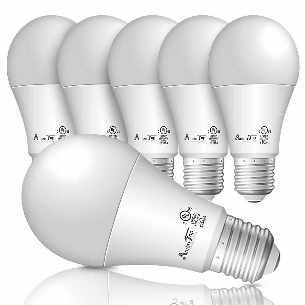A19 LED Light Bulbs- 6 Pack, Efficient Equivalent) 1600 General Lighting UL Listed, 5000K Daylight, E26 Standard Base - Walmart.com