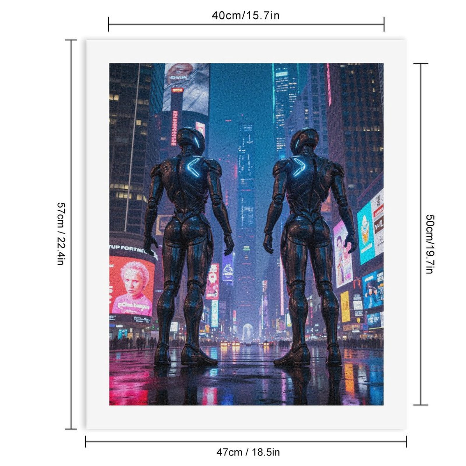Paint By Numbers Kit for Adults Beginner - DIY Futuristic Cityscape Night Robots Canvas Painting Kits for Adults, Frameless Paint By Number for Adults for Home Wall Decor 16x20 Inch