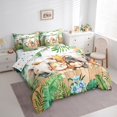 thumbnail image 3 of Manfei Elephant Lion Monkey Giraffe 7-Piece Twin Bedding Sets,Woodland Animal Bedding Comforter Set,Chic Flower Breathable Sheet Sets,Ultra Soft Wildlife Room Decor,Reversible, 3 of 7