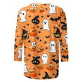 thumbnail image 5 of Miqool Womens Halloween T-Shirts 3/4 Sleeve Tops Loose Fit Round Neck Casual Tunic Blouse Fall Winter Holiday Graphic Tees,S-5XL, 5 of 5