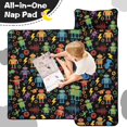 thumbnail image 4 of Robot and Lightning Black Pattern Teens Toddler Nap Mat with Pillow, Sleeping Mat Bag for Preschool Daycare 50"x20", 4 of 6