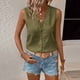 thumbnail image 1 of TaTaai Women's Summer Camisole Top Sleeveless V-Neck Cut-Out Solid Color Casual Layered Vest Blouse Gift, 1 of 9