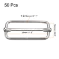 thumbnail image 2 of Slides Buckles, 50 Pack 38x16x2.8mm Metal Roller Pin Buckles, Silver Tone, 2 of 5