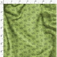 thumbnail image 4 of Soimoi Green Rayon Fabric Star & Miracle Happened All The Time Text Printed Fabric 1 Yard 56 Inch Wide, 4 of 5