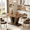 Brown Black, variant on Fnova 47.24" Rectangular Farmhouse Dining Table, Wood Coffee Table for 4 People, Modern Kitchen Table for Dining Room, White Brown (Chairs Not Included)