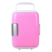 8L Mini Car Refrigerator Fruit Beer Fridge Cooler AC/DC Powered f/ Travel Office Pink