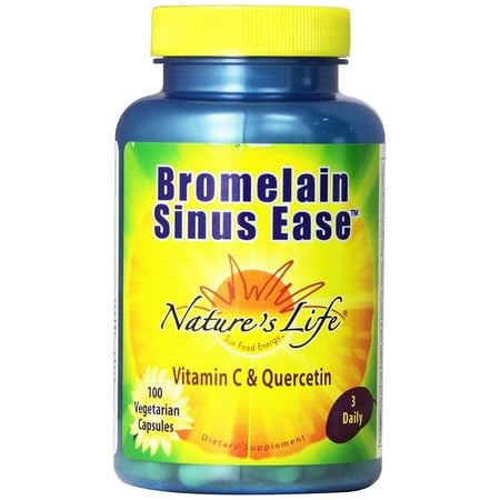 Nature's Life Bromelain Sinus Ease 1200mg | With Vitamin C & Quercetin |