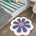 thumbnail image 6 of Qocolhg Aesthetic Cute Flower Round Area Rug Non Slip Circle Soft Fast Dry Flower Rug Indoor Floor Mat Carpet for Girls Bedroom Bathroom Living Room Sofa Nursery Decor, 24 inch Blue, 6 of 6