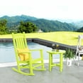 thumbnail image 3 of WestinTrends Malibu Classic 3 Piece Outdoor Rocking Chairs Set, All Weather Poly Lumber Adirondack Rocker Bistro Set Patio Deck Porch Chairs Set of 2 with Side Table, Lime, 3 of 7