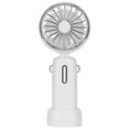 thumbnail image 2 of Ventilador de mano 4800mAh portátil pequeño mini ventilador de escritorio ajustable plegable con cordón desmontable para viajes al aire libre interior blanco, 2 of 5
