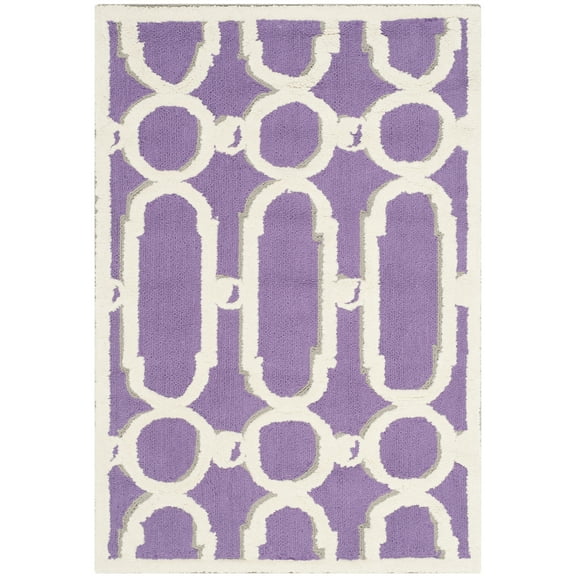 SAFAVIEH Newport Jeanette Geometric Cotton Area Rug, Purple/White, 2' x 3'