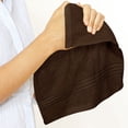 thumbnail image 6 of Utopia Towels 12 Pack Premium Wash Cloths Set, 12 by 12 Inches, 100% Cotton Ring Spun, Highly Absorbent and Soft Feel Washcloths for Bathroom, Spa, Gym, and Face, Dark Brown, 6 of 8