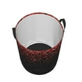 thumbnail image 3 of Haiem Red Glitter1 Leather Dirty Clothes Laundry Basket,Sturdy & Waterproof,Collapsible Round Design For Efficient Space Management,Multi-Purpose Storage Basket, 3 of 8