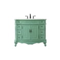 thumbnail image 3 of Elegant Decor Danville 42" Solid Wood Single Bathroom Vanity in Vintage Mint, 3 of 8