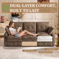 thumbnail image 4 of Timbernest 89" Sectional Sofa for Living Room, 3 Seater Chenille Cloud Couch with Storage, USB Ports, Coffee, 4 of 9