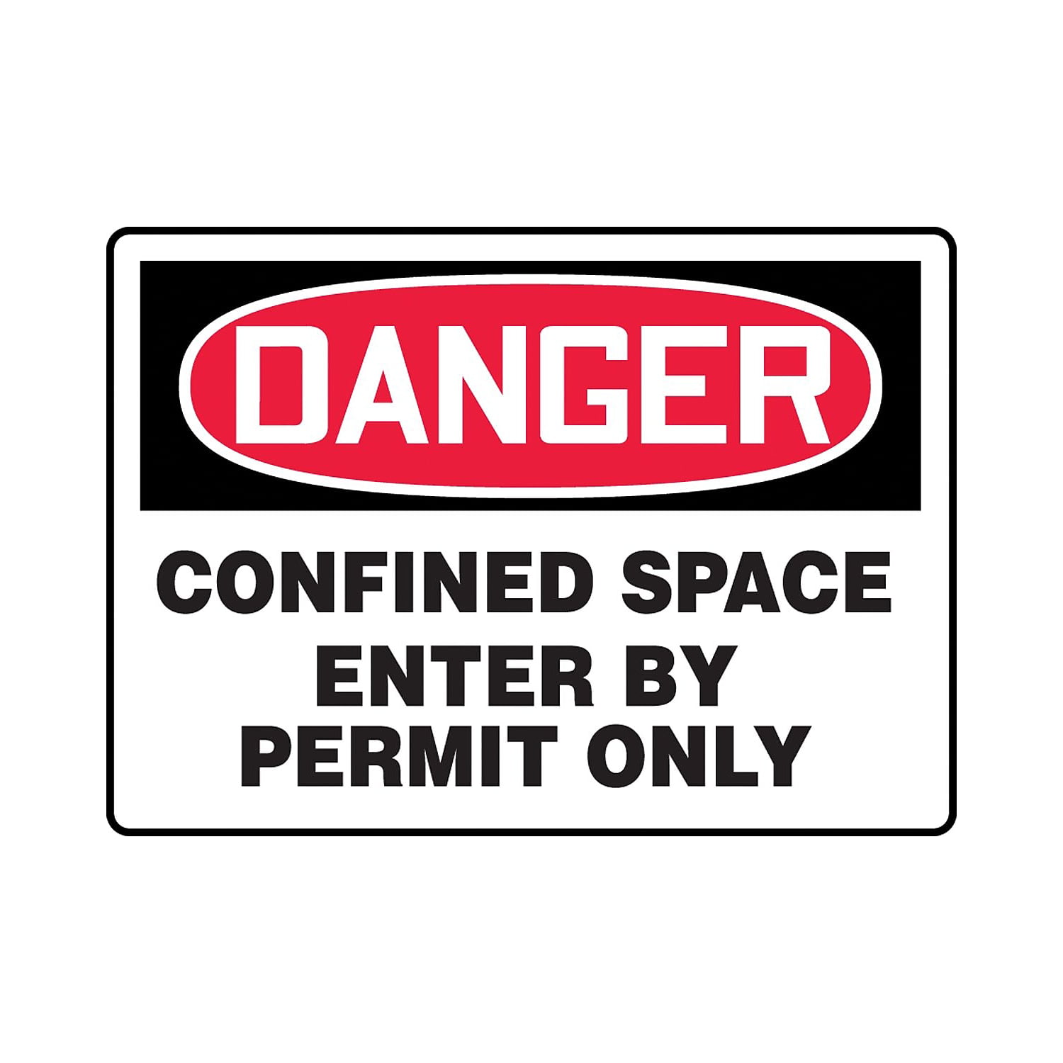 Pack of 5 LegendDanger Permit Required CONFINED Space DO NOT Enter Accuform LCSP264VSP Adhesive Vinyl Safety Label 3.5 Length x 5 Width x 0.004 Thickness Red/Black on White 