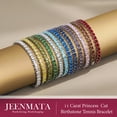 thumbnail image 3 of JeenMata 11 Carat February Amethyst - Princess Cut Birthstone Tennis Bracelet for Women Eternity Design - White Gold Plating, Birthday, Anniversary, Valentine's Day Gift, 3 of 9