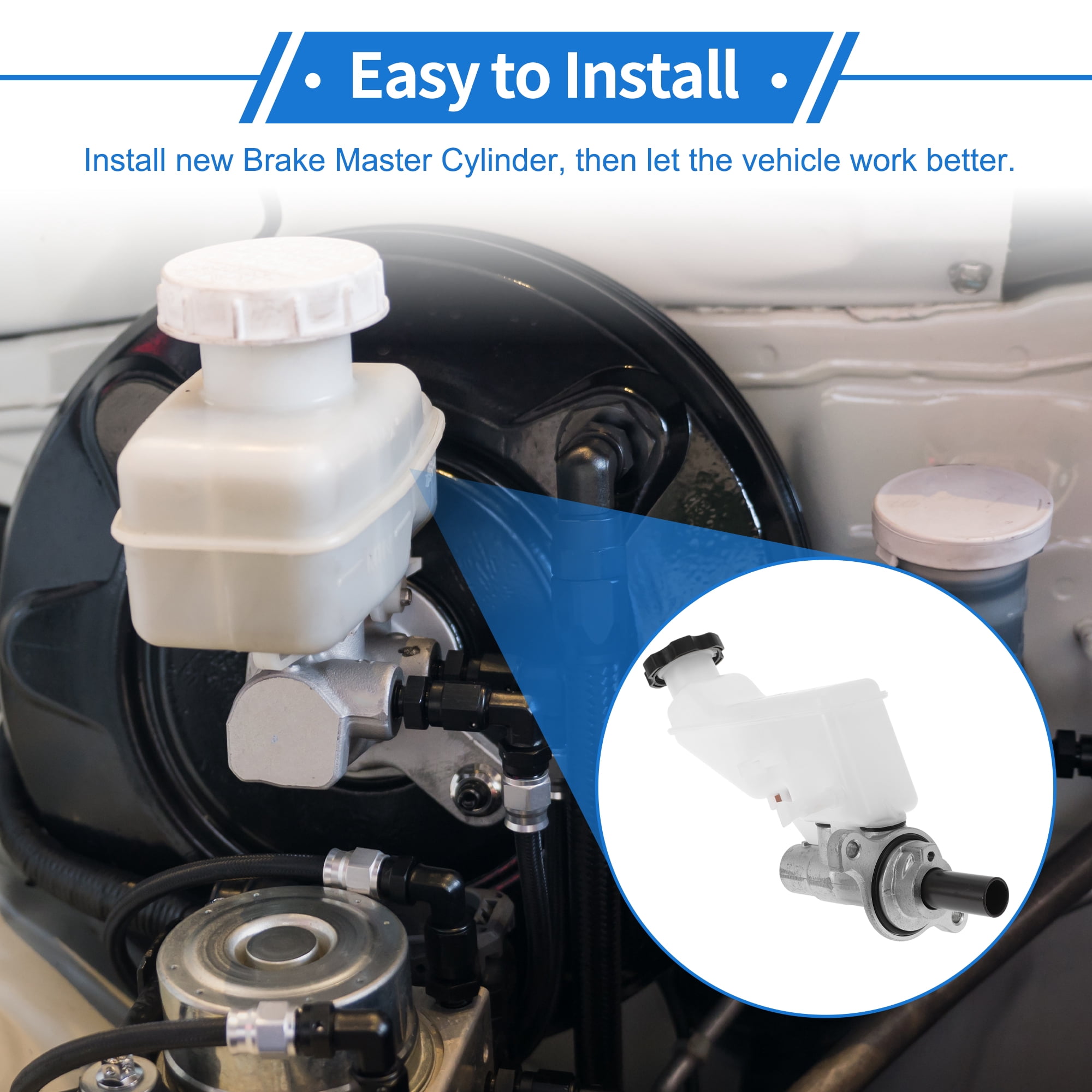 Unique Bargains 1 Pcs Brake Master Cylinder for Hyundai Elantra 2017-2019 Durable Aluminum Alloy,Plastic Engine Compartment Hydraulic Master Cylinder with Reservoir