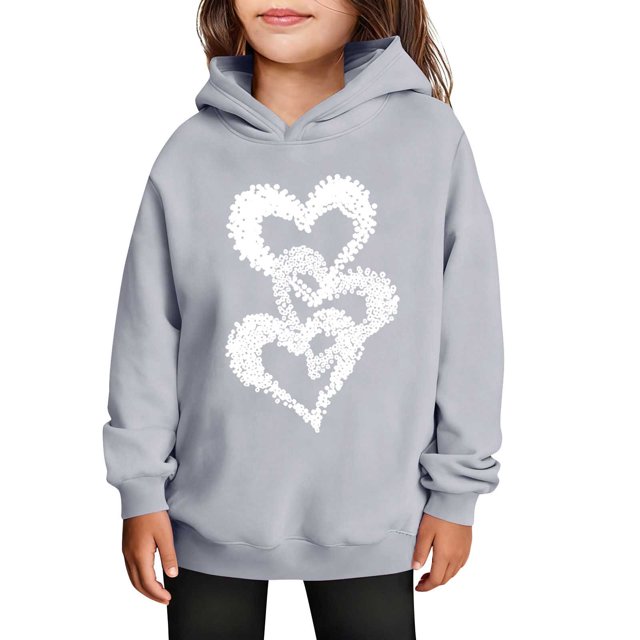 Sudaderas con capucha para niños y niñas, sudaderas casuales de manga larga, lindas sudaderas de gran tamaño con bolsillo de polar, chaquetas para niñas