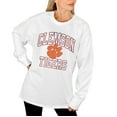thumbnail image 4 of Women's Gameday Couture White Clemson Tigers Mind Games Oversized Long Sleeve T-Shirt, 4 of 5
