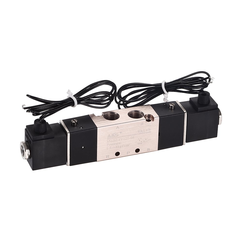 4V12006 Air Solenoid Valve AC220V 5Way 2Position 1/8PT Internally Single Piloted Acting Type