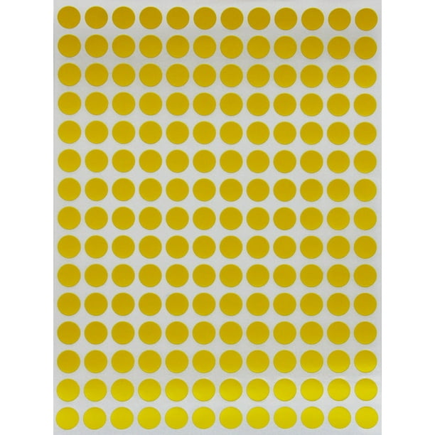 Colored dot stickers ¼” inch 8mm Sticker Dot in Yellow, 900 Pack by Royal Green