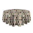 thumbnail image 5 of Beige Bigfoot and Pine Tree Pattern Round Tablecloth 60"x60",Wrinkle Wipeable Table Cloth for Kitchen Dining Room Picnic Patio Party, 5 of 6