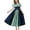 #452-Light Blue, variant on Haivin Women's Renaissance Corset Dress, Two-Tone and Solid Color Medieval Vintage Court Gown, Lace-Up Waist Cinching Costume for Themed Parties and Cosplay