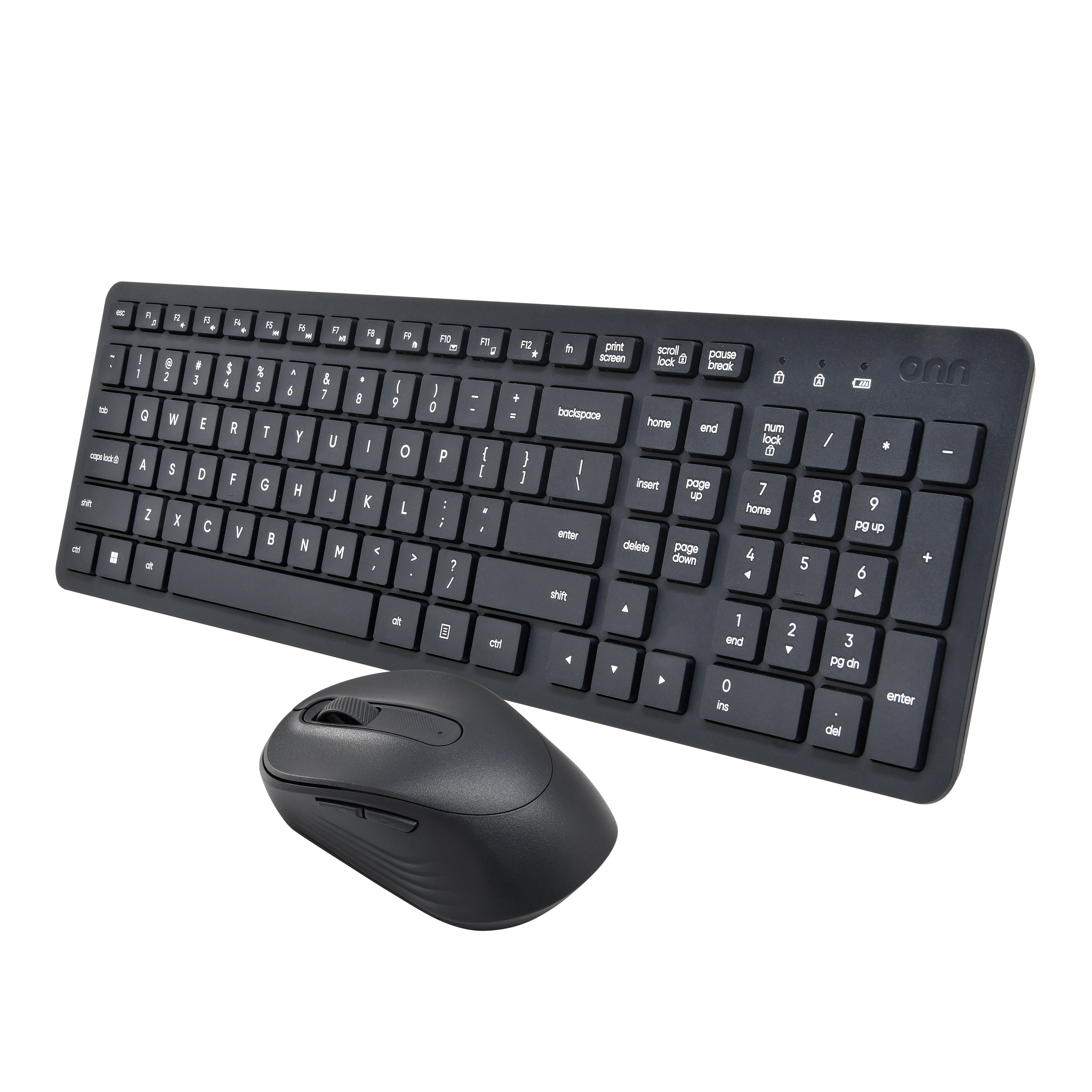 onn Wireless Keyboard and Mouse Combo, 104-Key Gray Stone Set