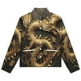 thumbnail image 4 of Jackets for Women Winter Coat Jackets Flannel Stand Collar Jacket(Golden Dragon Wall Art,Size:S-4XL), 4 of 7