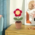 thumbnail image 2 of AMLESO Tricoté à la Main Fleur Mini Pot Fait Main Fleur de Kintting pour Saint-Valentin Petite Fleur Rouge, 2 of 7