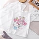 thumbnail image 4 of Camiseta de flores de Hello Kitty para niños, ropa de calle informal Kawaii, Sanrio, Melody Kuromi, Anime Y2k, dibujos animados, 4 of 4