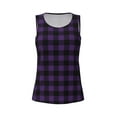 thumbnail image 6 of Sigee Purple Black Plaid for Women's Workout Tank Top,Running Tank Tops,Sleeveless Gym ClothesSmall, 6 of 8