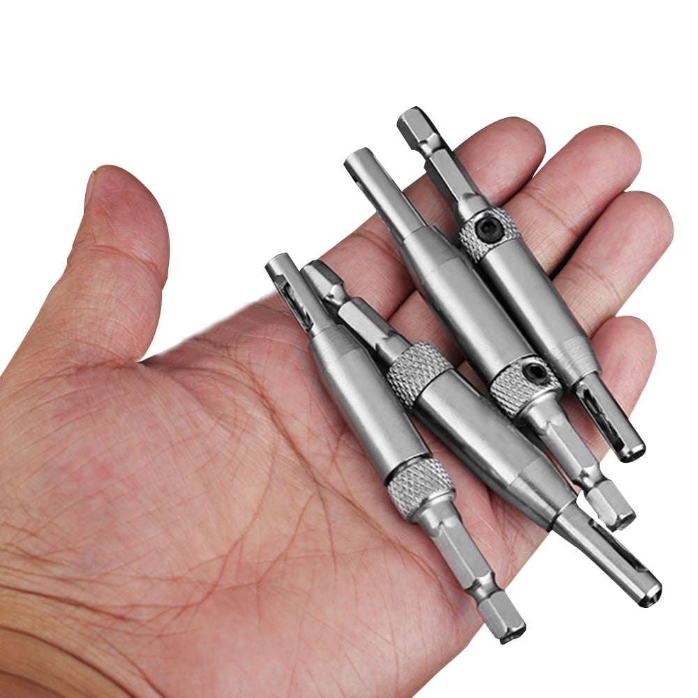 21 pcs Center Drill Bit Set, AFUNTA Self Centering Hinge Tapper Core Hole Puncher 5/64'' 7/64'' 9/64'' 11/64'' 13/64'' 5mm 1/4'' & 1 Pcs Hex Key & 10 Pcs Replacement Drill Bits