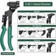 3 in 1 Rivet Nut Tool,Rivet Gun, Reamer Set, 360°Swivel Head Hand