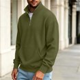 thumbnail image 5 of Chiccall Mens Plus Size Sweatshirts Textured Mock Neck Long Sleeve Pullover with Pocket Casual Loose Quarter Zip Athletic Sweatshirts for Men, 5 of 6