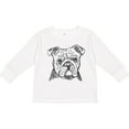 thumbnail image 3 of Inktastic English Bulldog Sketch Portrait Boys or Girls Long Sleeve Toddler T-Shirt, 3 of 5