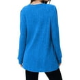 thumbnail image 4 of Long Sleeve Shirts for Women Long Sweaters with Pockets Tunic Tops Loose Fit Blue M, 4 of 5