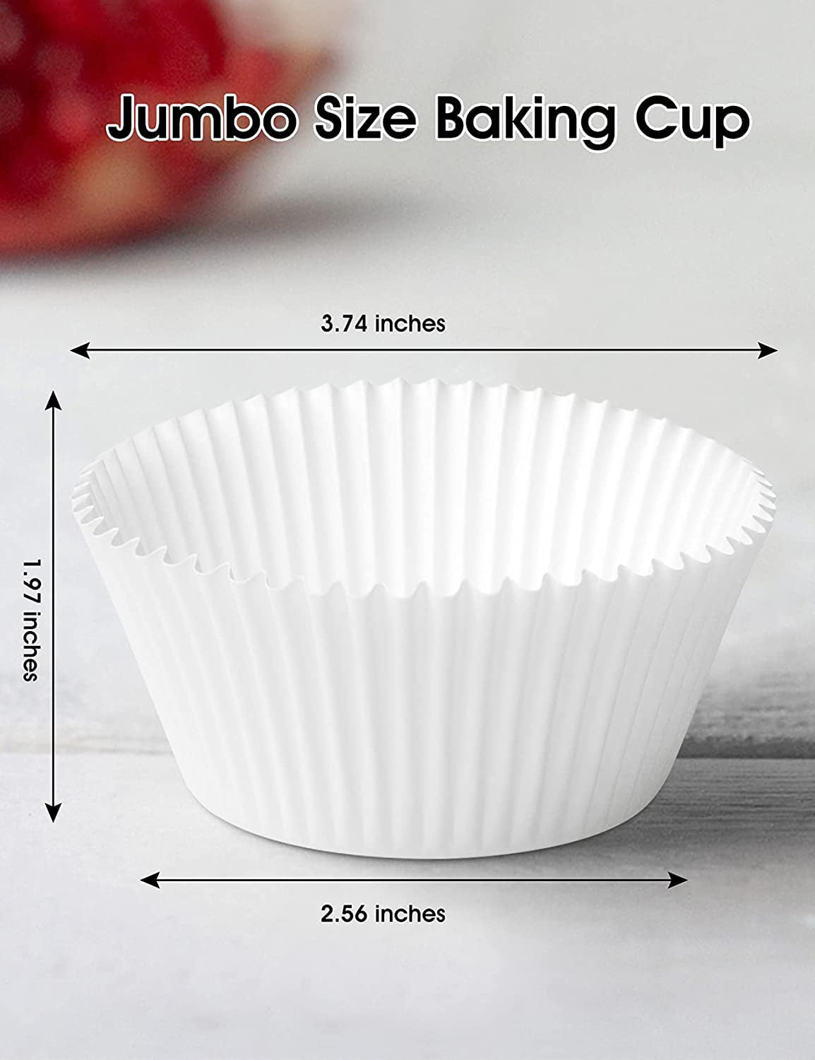 GIFBERA Jumbo Cupcake Liners Greaseproof Paper 200 Count - Food Grade  Odorless Muffin Baking Cups Cupcake Wrappers for Wedding Birthday