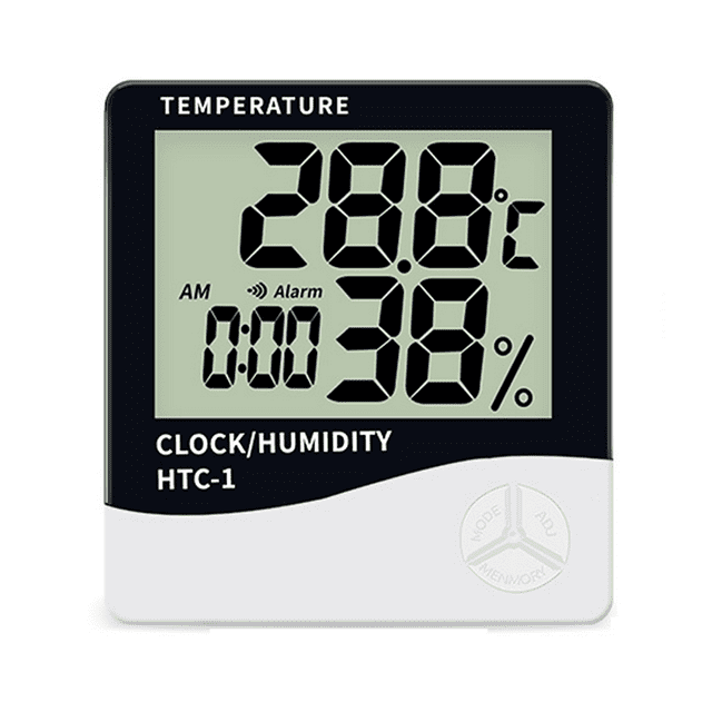 Termómetro electrónico de alta precisión Pantalla digital Mini temperatura Reloj despertador Termómetro