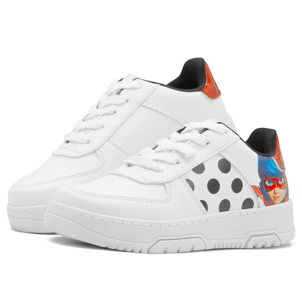 Tenis Para Niña Casual De Ladybug Miraculous Moda Marinette blanco